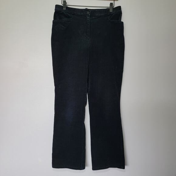 Tribal Corduroy Stretch Extensible Straight Leg Pants Black Sz 8 PETITE Preppy - Picture 1 of 10